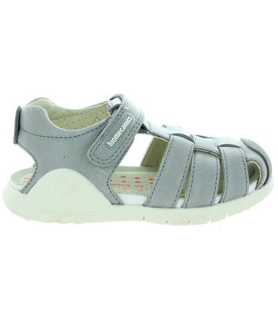 Gray leather sandals for boys with wide feet 