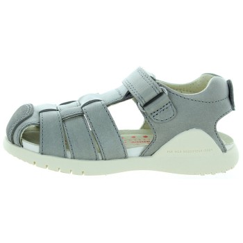 Gray leather wide sandals for boys
