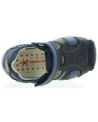 Blue closed toe sandals for a boy wiith ankle support 