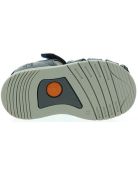 Blue closed toe sandals for a boy wiith ankle support 