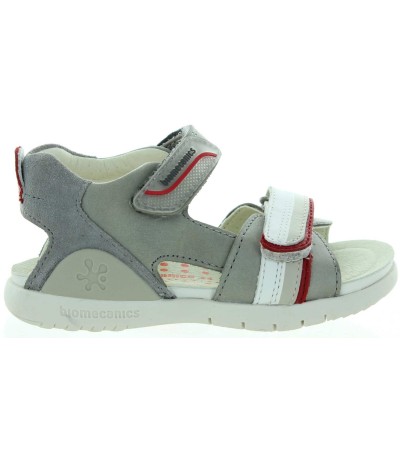 Kids arch support sandals in gray leather 