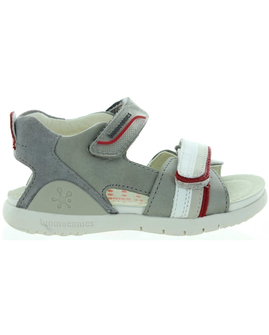 Kids arch support sandals in gray leather 