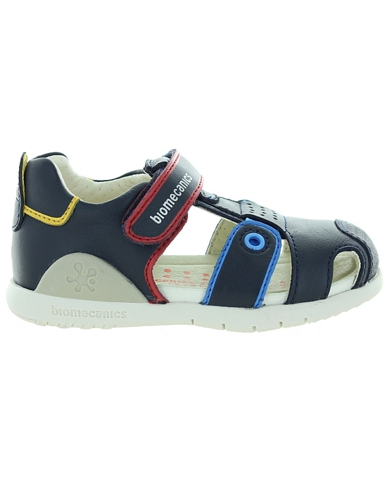 Flexible soled blue boys closed toe sandals 