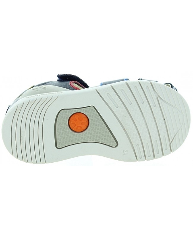 Blue boys closed toe sandals with flexible soles
