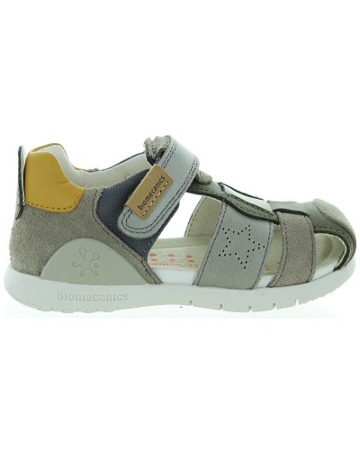 Boys ankle support gray leather support sandals