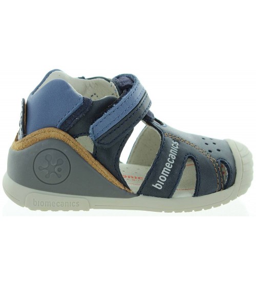 Sandals for a boy in navy leather dressy 