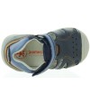 Navy dressy sandals for a boy with velcro adjust