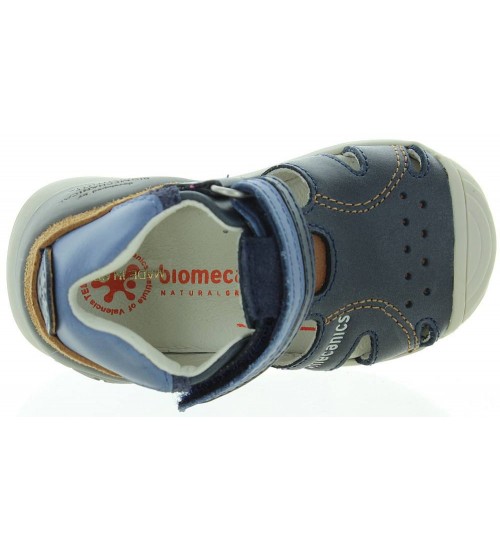 Sandals for a boy in navy leather dressy 