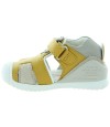 Kids orthotic sandals made with yellow leather