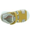 Kids orthotic sandals made with yellow leather