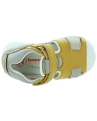 Kids orthotic sandals made with yellow leather