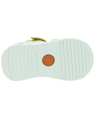 Kids orthotic sandals made with yellow leather