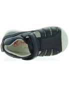 Dress sandals for boys in navy leather 