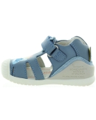 Blue closed toed baby boys sandals with support 