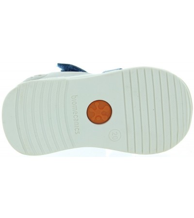 Baby boys sandals with support in blue leather 