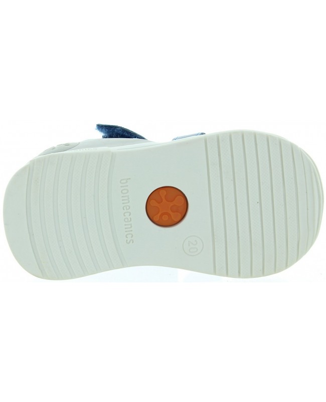 Baby boys sandals with support in blue leather 
