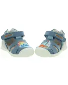 Blue closed toed baby boys sandals with support 