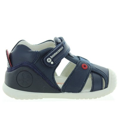 Navy natural leather sandals for boys