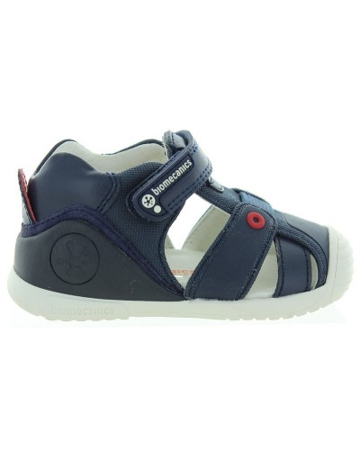 Navy natural leather sandals for boys