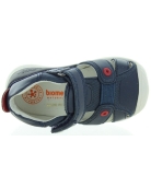 Navy natural leather sandals for boys