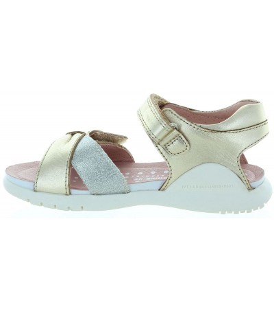 Toddler sandals with good support in gold leather