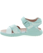 Designer mint color leather Spanish sandals for girls 