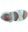 Designer mint color leather Spanish sandals for girls 