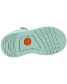Designer mint color leather Spanish sandals for girls 