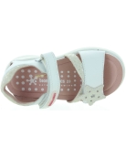 Leather sneakers for girl in white leather 