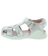 Silver leather closed toe sandals for girls