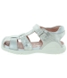 Silver leather closed toe sandals for girls
