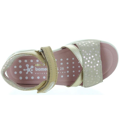 Sandals for girls with arch in beige leather 