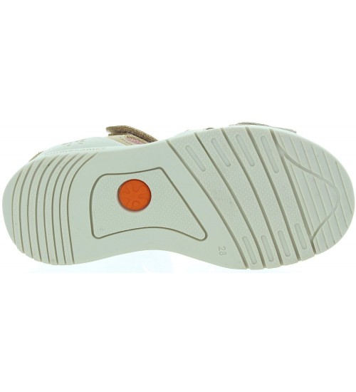 Sandals for girls with arch in beige leather 