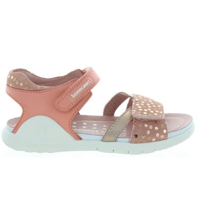 Girls orange leather sandals by Biomecanics
