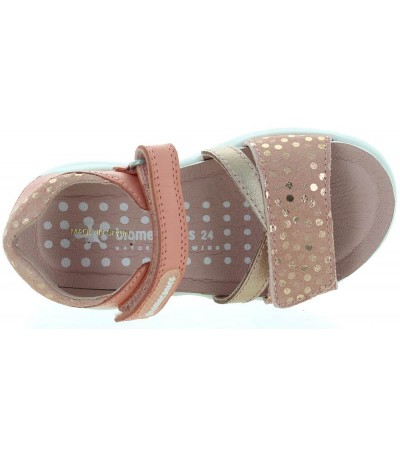 Girls orange leather sandals by Biomecanics