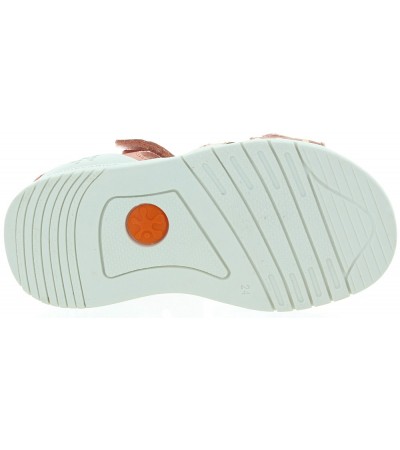 Girls orange leather sandals by Biomecanics