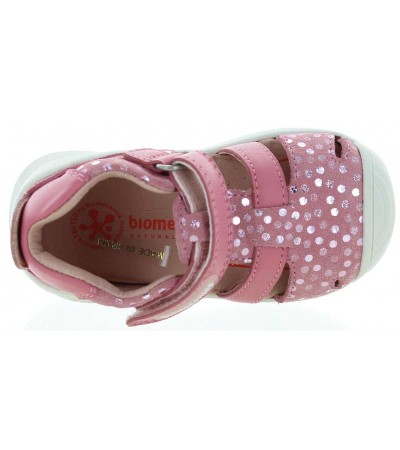 Sandals with great arch support in fuschia leather