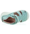 Mint leather sandals for girls from Spain