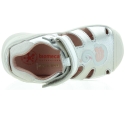 Orthopedic baby silver leather sadnals with ankle support 