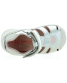 Orthopedic baby silver leather sadnals with ankle support 