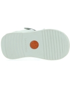 Orthopedic baby silver leather sadnals with ankle support 