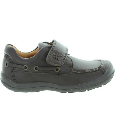 Brown leather school shoes for boys