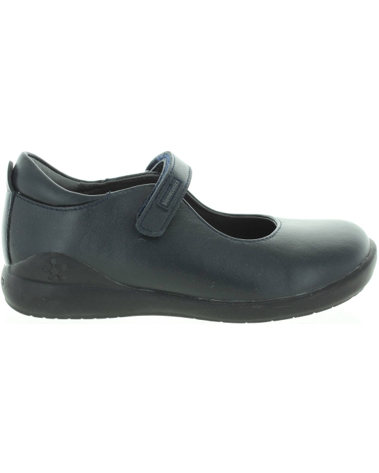 Blue leather school shoes for girls 