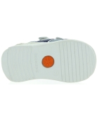 Blue leather sneakers for a baby boy with ankle support 