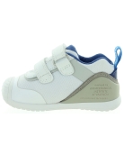 White leather baby boy sneakers with arches