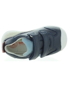Navy leather sneakers for a toddler with support 