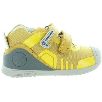 Sneakers with support in yellow leather 