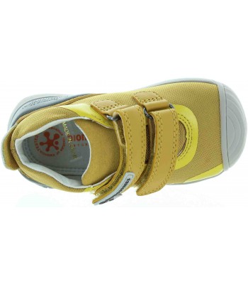 Sneakers with support in yellow leather 