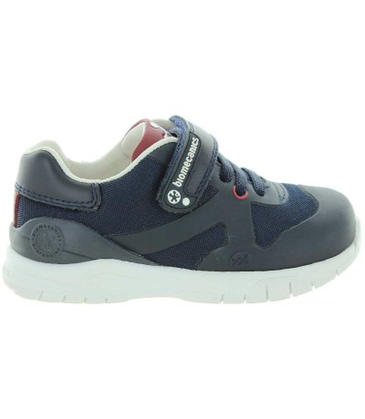 European navy leather sneakers for boys