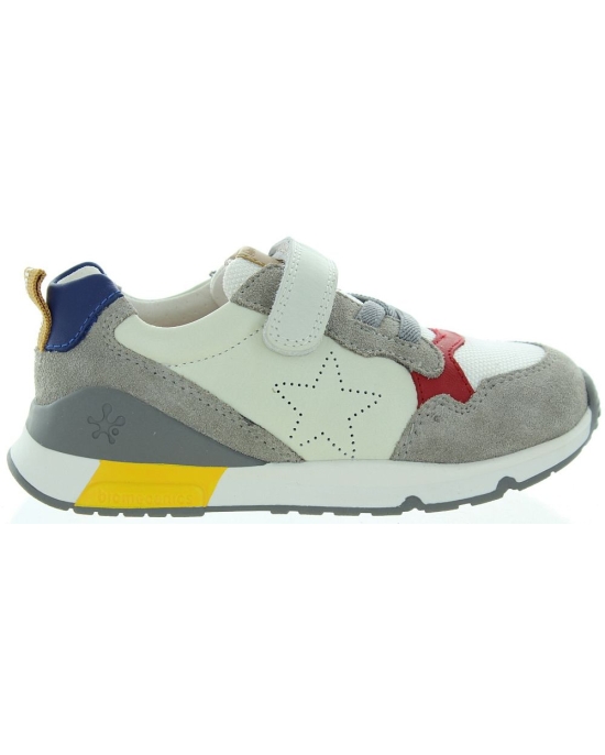 Gray leather wide sneakers for boys